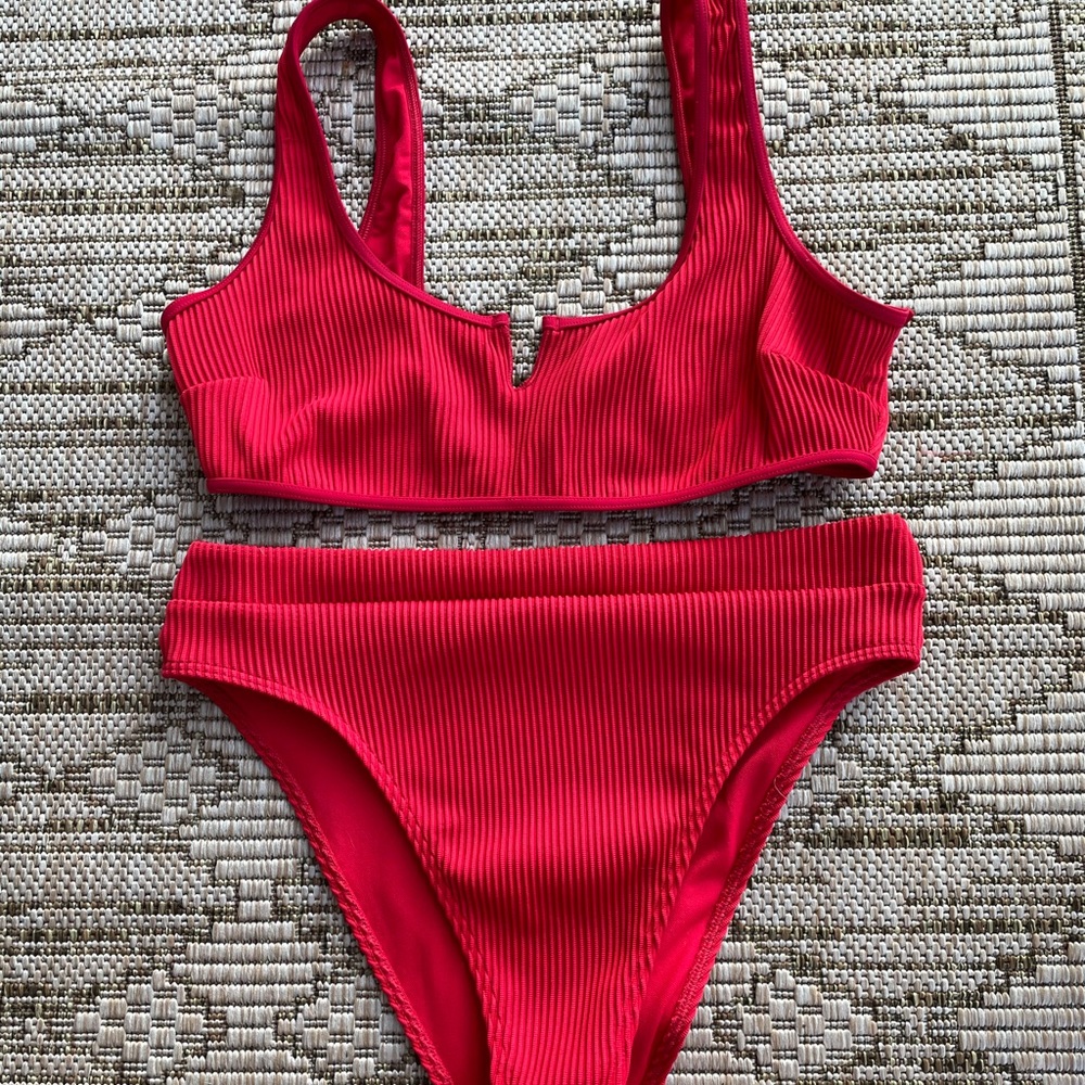 Red Hollister Swim Suit Set